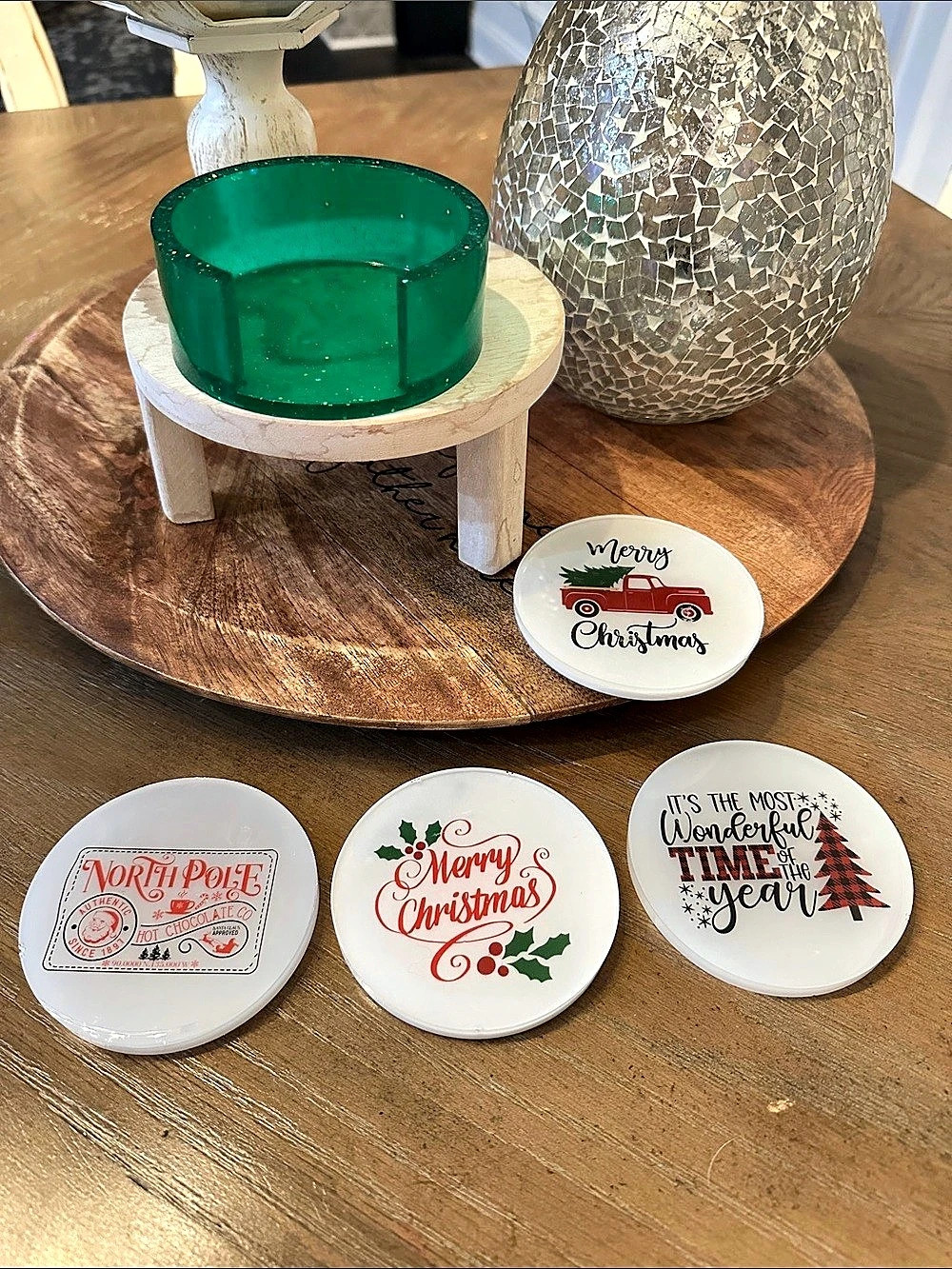 🎄Christmas 🎄 epoxy resin Coaster Set